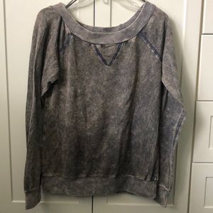 Brown acid wash sweatshirt